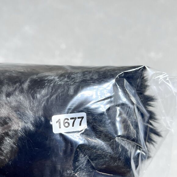 Barami Shawl Large Black Plucked Rabbit Fur Asymmetrical Poncho Wrap Shawl Cape - Picture 10 of 10